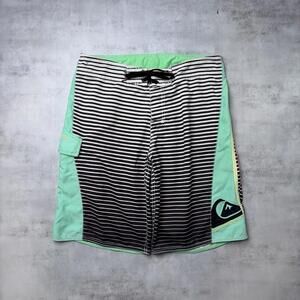 Y2K Quiksilver Grunge Baggy Surf Striped Board Shorts